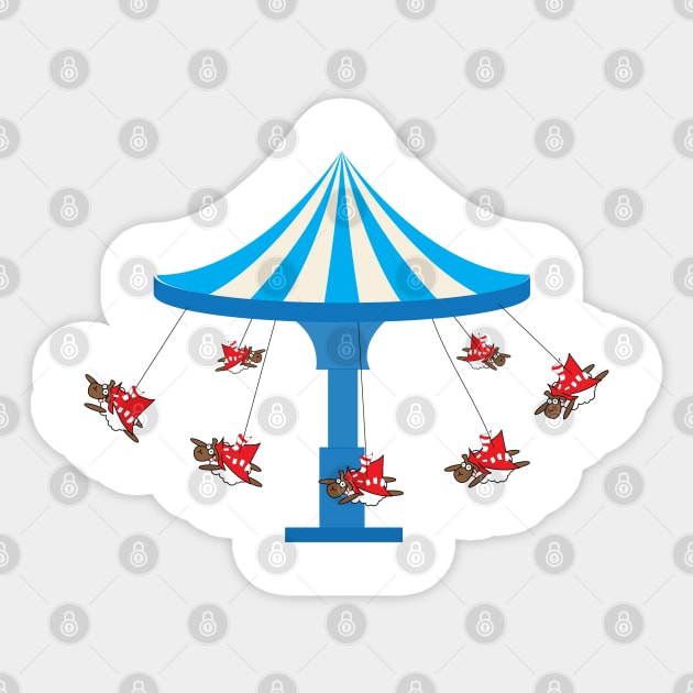 Carousel flying sheep Sticker by ayelandco